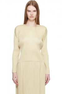 Pleats Please Issey Miyake Бежевая блузка, цвета месяца, декабрь