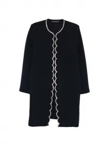 Пальто с отделкой в виде зубчиков и украшениями Marina Rinaldi, синий