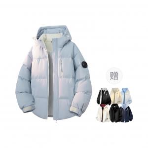 Пуховик женский с капюшоном утепленный стеганый WARRIOR, morning светло-синий[comes with random jacket]