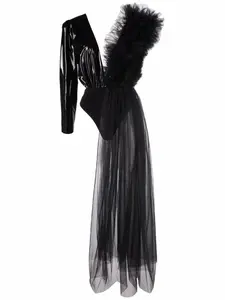 Боди с оборками из коллаборации с Lia Aram Alchemy, черный