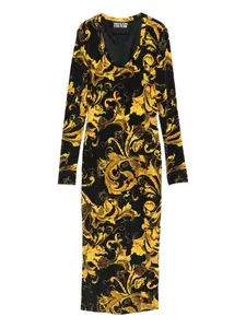 Платье миди с принтом Barocco Versace Jeans Couture, черный