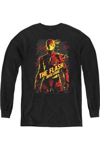 Футболка с длинным рукавом "Лига справедливости: Флэш" для молодежи Gildan, черный