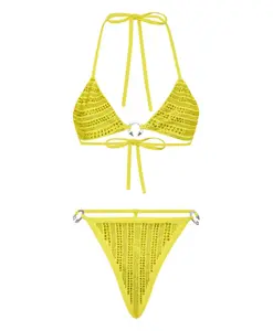 Бикини со стразами и кристаллами Philipp Plein, желтый