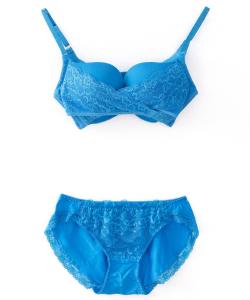 Комплект из двух предметов: бюстгальтер с перекрестным поясом и шорты Pourvous, цвет Blue