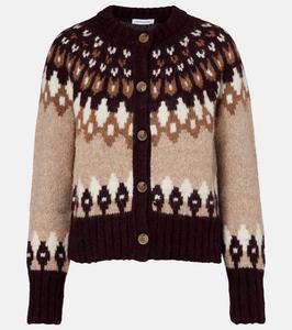 Кардиган Christina Fair Isle из смесовой альпаки Veronica Beard, Raisin Multi