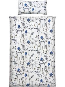 Односпальное трикотажное постельное белье синего и белого цвета Erwin Müller, 155x220 см (40x80 см)