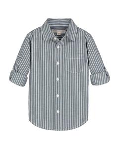 Хоуп & Генри Рубашка в полоску с закатанными рукавами HOPE & HENRY, синий