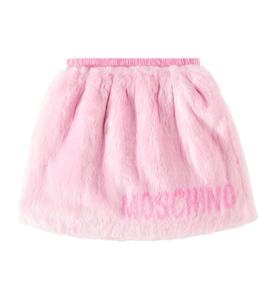 Юбка из искусственного меха с логотипом Moschino Kids, Begonia Pink