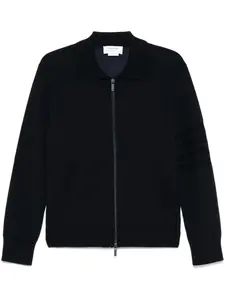 Кардиган на молнии с полосками 4-Bar THOM BROWNE, синий