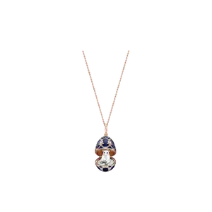 Яйцо белого медведя fabergé heritage из розового золота, бриллиантов и темно-синей гильошированной эмали - 1540fp2982