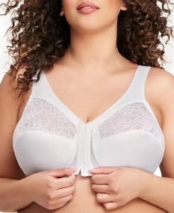 Женский бюстгальтер MagicLift Front Close Support Bra 1200 для полной фигуры больших размеров Glamorise, белый