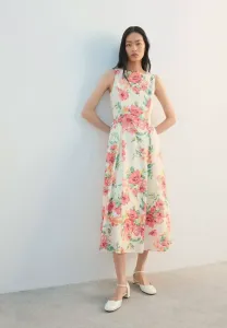 Повседневное платье Mango, Off White Light Pink Green