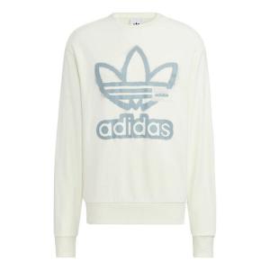 Толстовка adidas originals Adicolor Crew Chest Printing Round Neck Pullover Long Sleeves Creamy White, белый