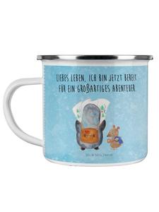 Кружка Пингвин и Мышь-Странник с надписью ледяного цвета Mr. & Mrs. Panda