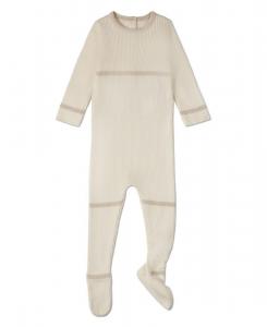 Детский комбинезон для мальчиков с золотистой люрексовой отделкой и ребристой текстурой MeMoi, Winter white