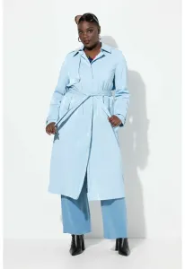 Металлизированный тренч а-силуэта Ulla Popken, Sky Blue