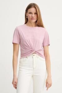 Хлопковая футболка Liu Jo, розовый