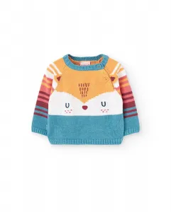 Детский джемпер с длинным рукавом и круглым вырезом Boboli, горчичный