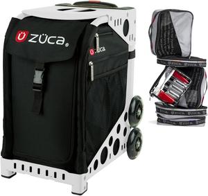 Спортивная сумка-вкладыш Zuca "Obsidian", белая рама, мигающие колеса и набор с чехлом для флаера