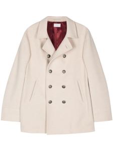 Brunello Cucinelli кашемировый двубортный пиджак, нейтральный цвет
