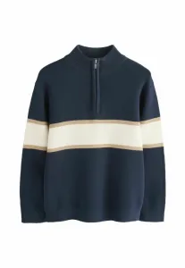 Джемпер прямого кроя с застежкой-молнией на воротнике Next, Navy Blue