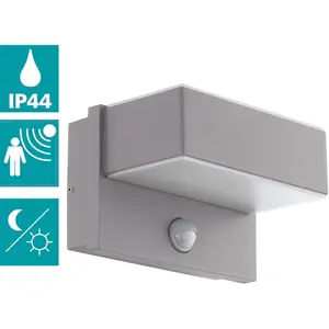 Наружный настенный светильник LED AZZINANO с LED-панелью, 1 шт., теплый белый свет, дальность 6 м, свет вверх и вниз, наружная лампа, уличная лампа Eglo, серебристый