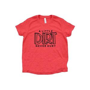 Футболка с короткими рукавами и рисунком A Little Dirt Never Hurt для малышей The Juniper Shop, цвет Heather Red
