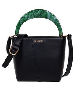 Небольшая гладкая сумка-тоут из искусственной кожи с акриловой ручкой Jason Wu, Black