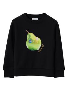 Burberry Kids хлопковая толстовка с круглым вырезом грушевого цвета, черный