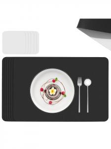 Sänger Салфетка под тарелку - Искусственная кожа, двусторонняя - Черно-белая - 44,5 x 30 см - 12 штук