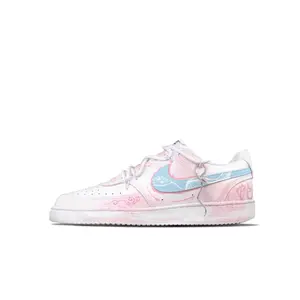 Nike Кроссовки для скейтборда Court Vision 1 с противоскользящим износостойким верхом, унисекс, розово-синие