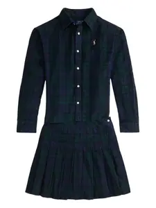 Комплект из юбки и рубашки в клетку POLO RALPH LAUREN KIDS, синий