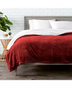 Флисовое одеяло из шерпы Bare Home, красный