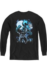 Футболка с длинным рукавом Batman Moonlight Bat для детей Gildan, черный