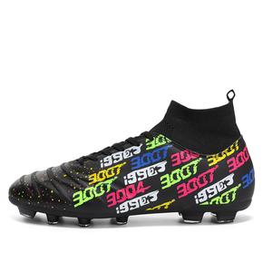 Футбольные бутсы для детей и подростков с высоким верхом, противоскользящие, анти-ударными, водонепроницаемые, легкие, амортизирующие CAMKIDS, черный