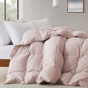 Ультрапушистое всесезонное пододеяльник Unikome с гусиным пухом, розовый