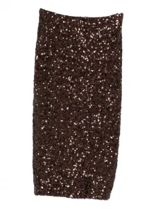 Юбка миди, украшенная пайетками Marella, коричневый