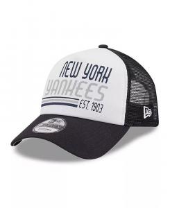 Мужская белая/темно-синяя регулируемая кепка New York Yankees с А-образной рамой Trucker 9Forty New Era, белый