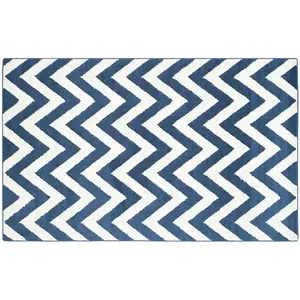 Коврик Amherst с шевронными полосками для дома и улицы Safavieh, синий, 153x153 см