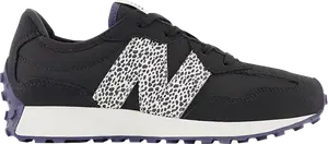 Кроссовки 327 Little Kid Wide 'Dalmatian - Cyber Lilac', черный