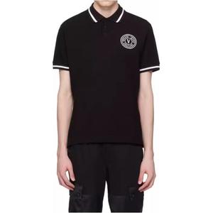 V Emblem пике поло VERSACE JEANS COUTURE, черный