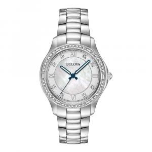 Женские часы Bulova с перламутром и кристаллами — 96L265, цвет Silver