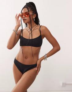 Купальник COLLUSION mix and match crinkle bralette in black