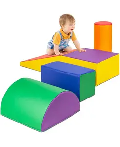 Детский игровой набор из 5 мягких пенопластовых блоков для лазания и ползания, предназначенный для развития ребенка Best Choice Products, multicolor