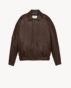 Куртка из пузырчатой овечьей кожи Saint Laurent, коричневый