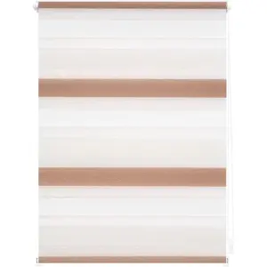 Двойная рулонная штора Duo Rollo Klemmfix Цветная Защита от света без сверления Боковое управление Lichtblick Original, кремовый/белый/коричневый