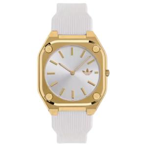 Adidas Originals Мужские часы кварцевый механизм силиконовый ремешок 39 мм черный циферблат