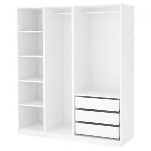 Гардероб PAX IKEA, 175x58x201 см, белый
