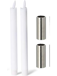 Novaliv Магнитный металлический подсвечник, серебристый, 2,5x5 см, с высококачественной серебристой светодиодной палочкой