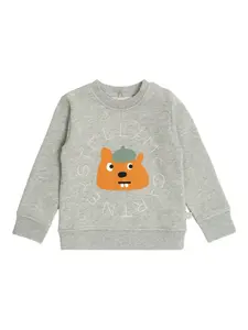 Толстовка с изображением медведя Stella McCartney Kids, серый